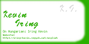 kevin iring business card
